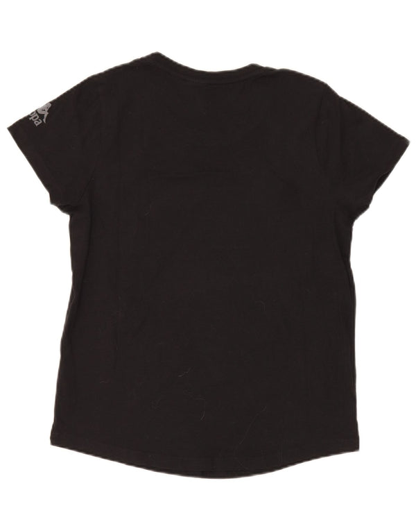 Kappa Γυναικείο T-Shirt Top UK 12 Μεσαίο μαύρο βαμβακερό