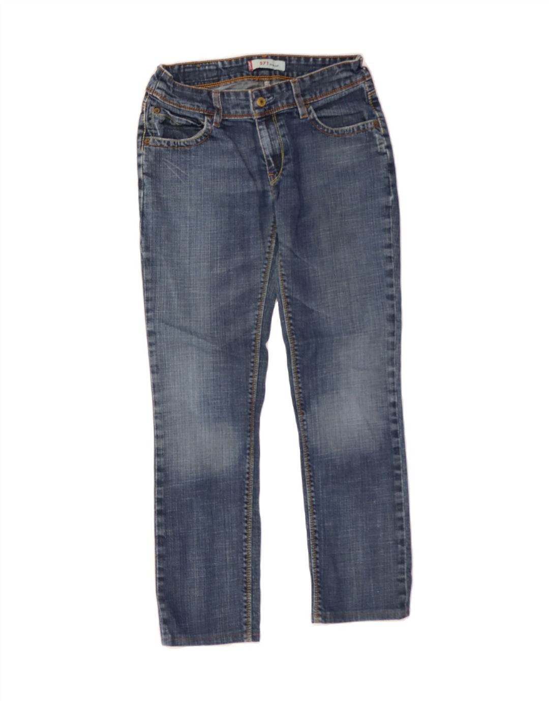 LEVI'S Womens 571 Regular Slim Jeans W32 L34 Blue Cotton Vintage Levi's and Second-Hand Levi's from Messina Hembry 