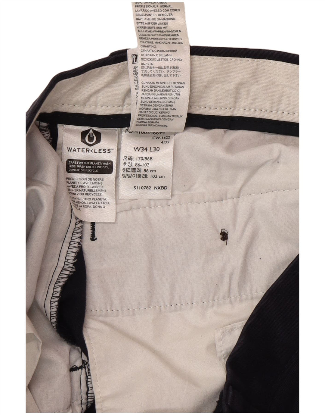 DOCKERS Ανδρικό παντελόνι Chino Classic Fit W34 L30 Navy Blue Cotton Classic