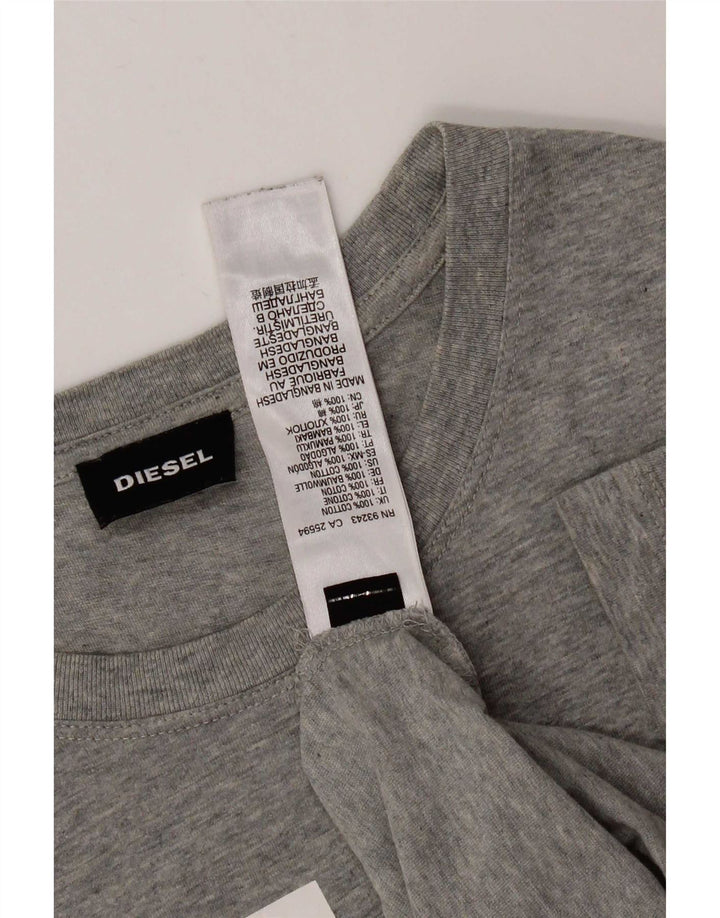 Ανδρικό γραφικό T-Shirt Diesel Top μεγάλο γκρι βαμβακερό