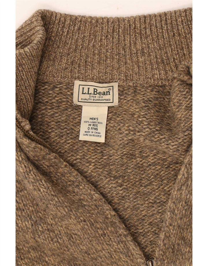 L.L.Bean Ανδρικό πουλόβερ ζακέτα με φερμουάρ, μεσαίο μπεζ μαλλί αρνιού