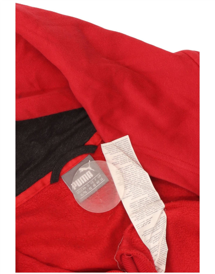 Γυναικείο πουλόβερ με κουκούλα με φερμουάρ PUMA UK 16 μεγάλο κόκκινο βαμβακερό
