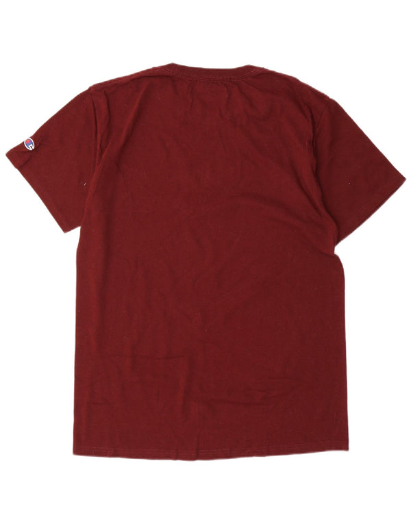 Champion Mens Harvard Regular Graphic T-Shirt Top Medium Maroon Cotton