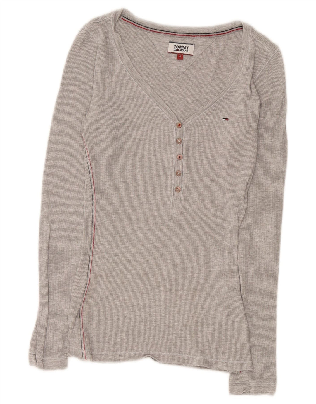 Tommy Hilfiger Γυναικείο τοπ μακρυμάνικο UK 8 Μικρή γκρι βισκόζη