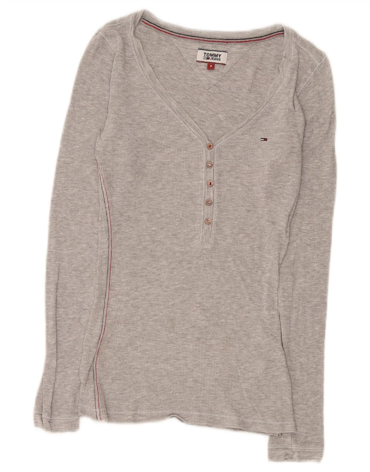 Tommy Hilfiger Γυναικείο τοπ μακρυμάνικο UK 8 Μικρή γκρι βισκόζη