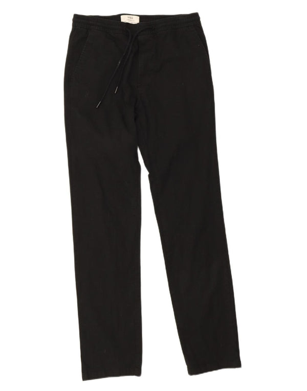 Ανδρικό ίσιο καθημερινό παντελόνι Marks & Spencer Small W30 L32 μαύρο βαμβακερό