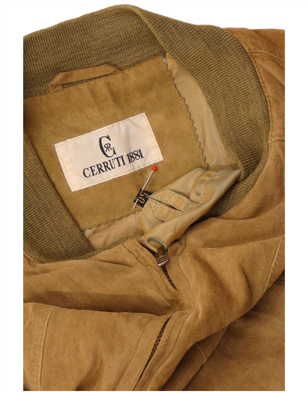 Cerruti 1881 Mens Suede Bomber Jacket IT 50 Large Brown