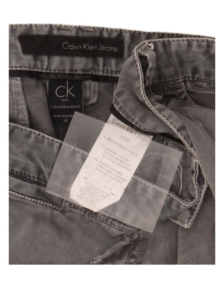 Calvin Klein Ανδρικό Slim Jeans W36 L32 Γκρι βαμβακερό