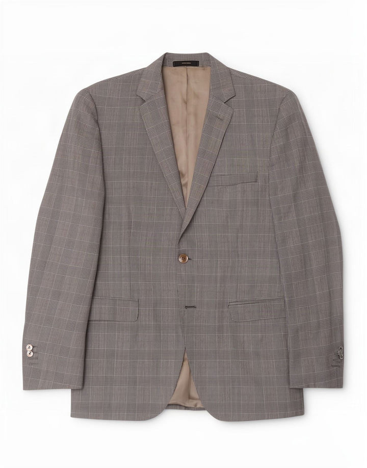 Massimo Dutti Ανδρικό σακάκι με 1 κουμπί UK 38 Medium Grey Houndstooth