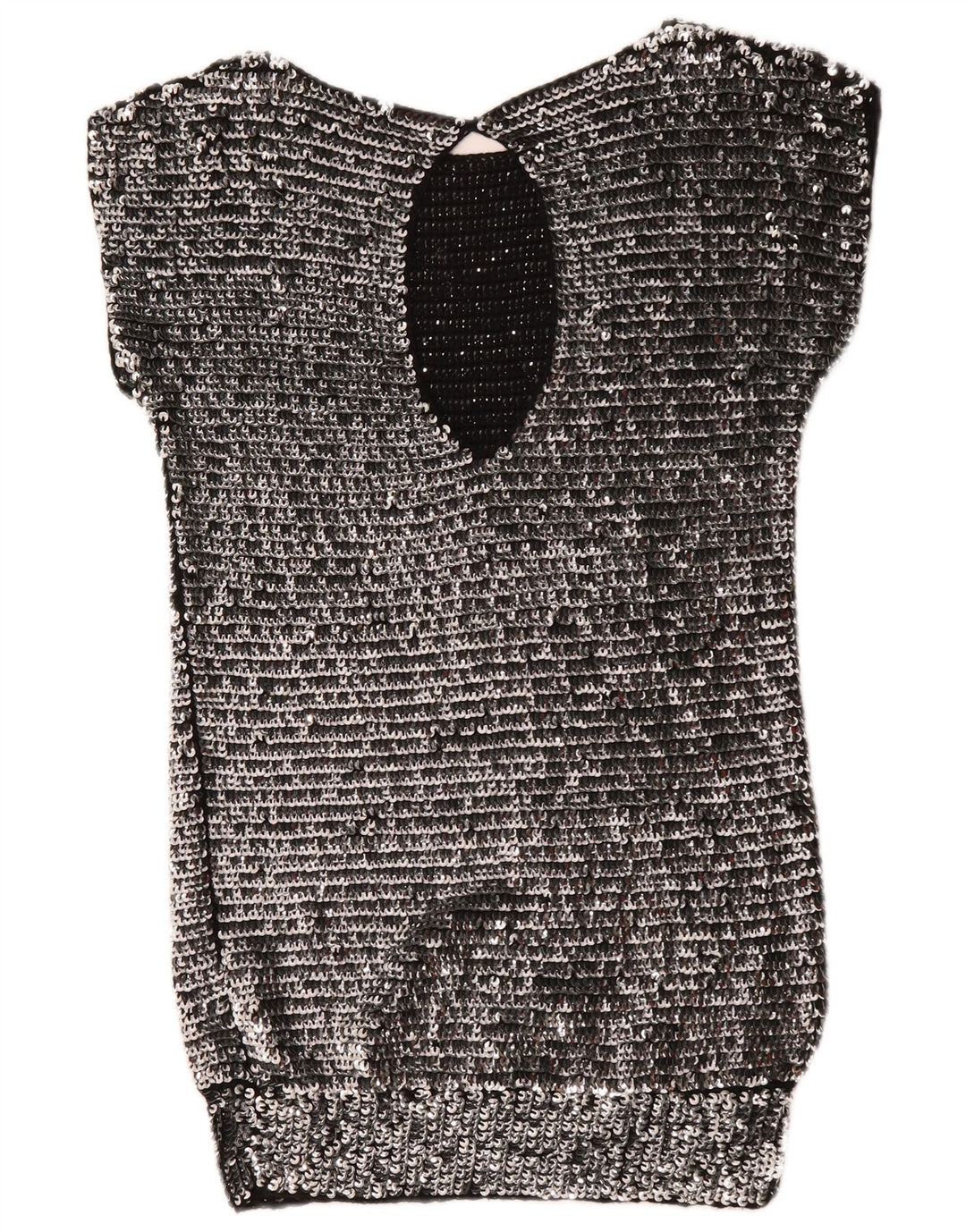Mangano Γυναικείο φόρεμα Bodycon με παγιέτες UK 14 μεσαίο ασημί μαλλί