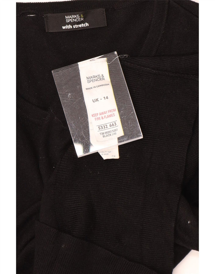 MARKS & SPENCER Womens Cardigan Sweater UK 14 Medium  Black Viscose