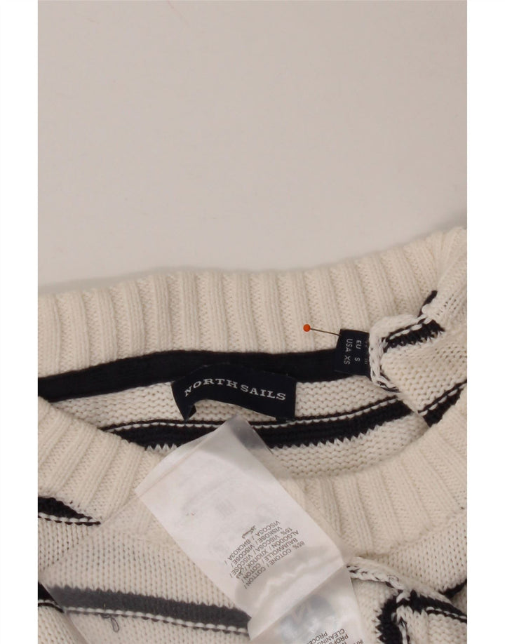 NORTH SAILS Γυναικείο πουλόβερ με λαιμόκοψη UK 14 μεσαίο λευκό ριγέ