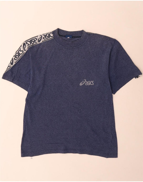 Ανδρικό γραφικό μπλουζάκι Asics Top XS Navy Blue Colourblock Βαμβακερό
