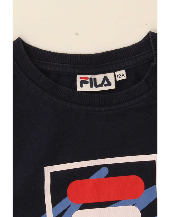 Fila Boys Graphic T-Shirt Top 11-12 Years Navy Blue