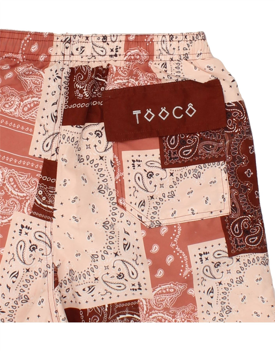 TOOCO Mens Swimwear Small Maroon Patchwork Polyester Vintage Tooco and Second-Hand Tooco from Messina Hembry 
