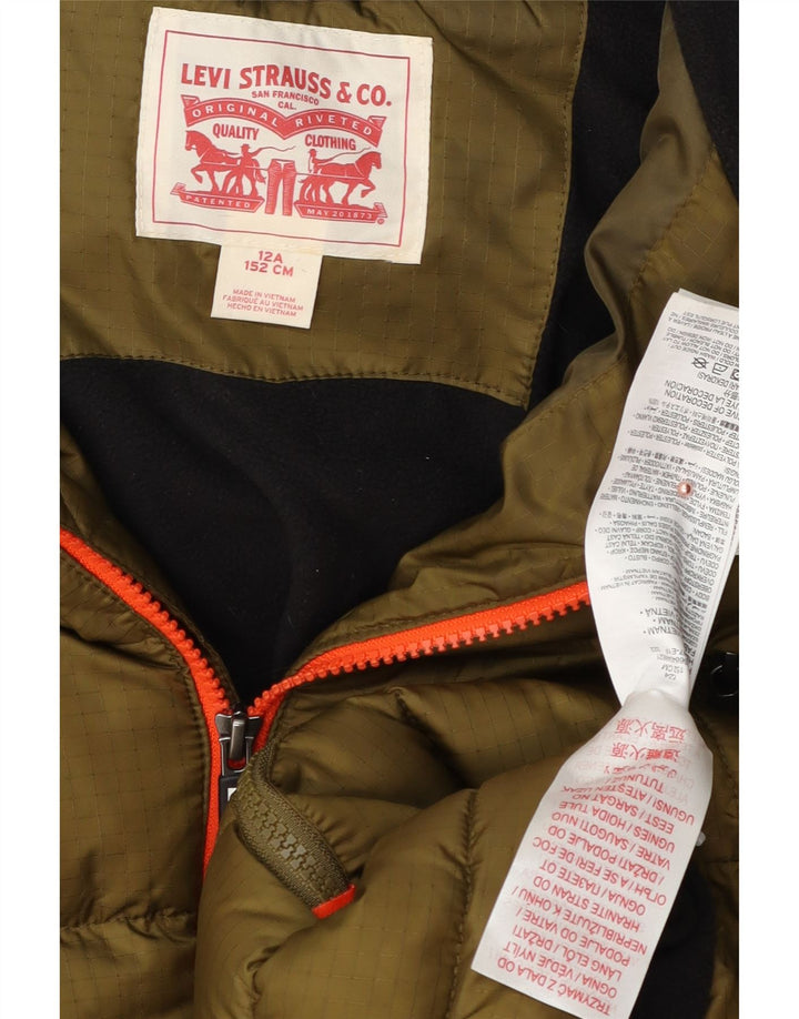 Μπουφάν Levi's Boys Hooded 11-12 Years Khaki Colourblock Polyester