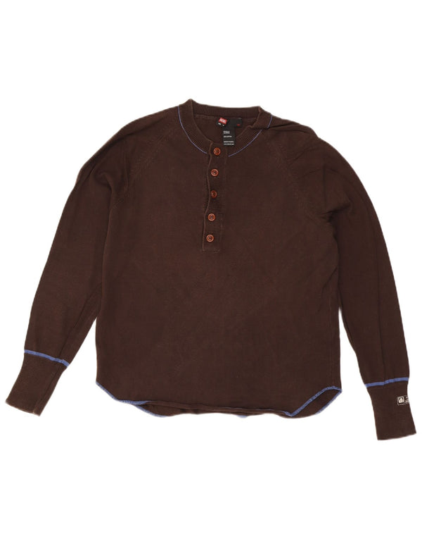 Γυναικείο πουλόβερ DIESEL με κουμπιά λαιμόκοψη UK 14 μεσαίο καφέ βαμβακερό