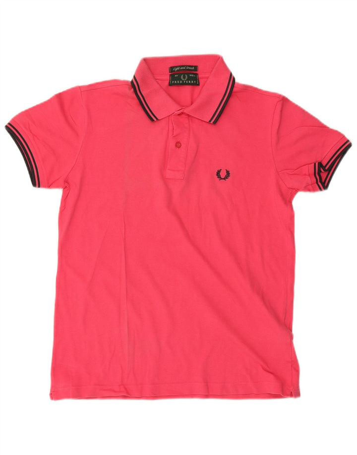 Fred Perry Ανδρικό πουκάμισο πόλο ανοιχτό και ελαστικό, μεσαίο ροζ βαμβακερό