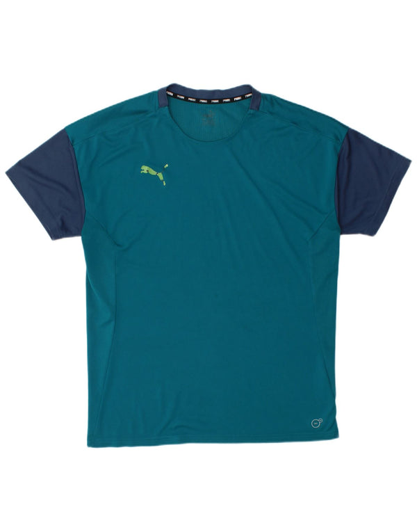 Ανδρικό T-Shirt PUMA Top Medium Blue Colorblock Πολυεστέρας