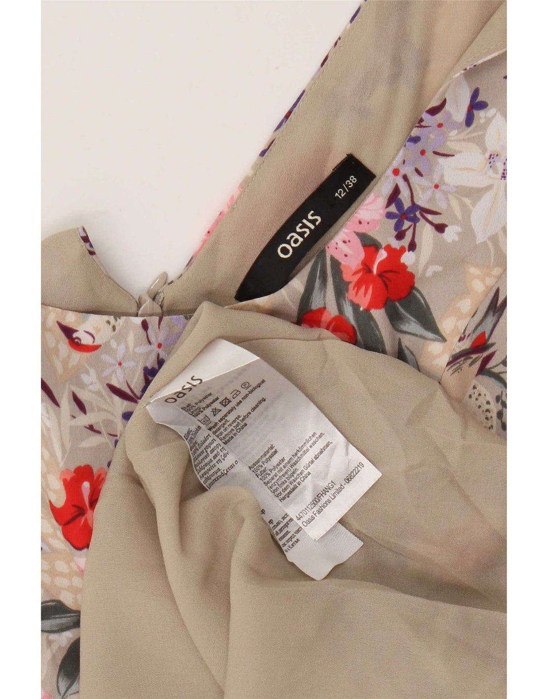 Oasis Γυναικείο Sundress UK 12 Medium Beige Floral Polyester