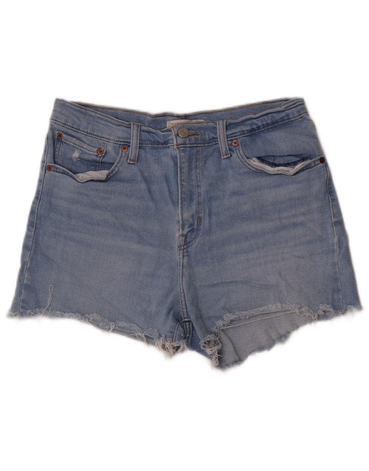 Γυναικείο ψηλό τζιν σορτς LEVI'S W32 μεγάλο μπλε βαμβακερό