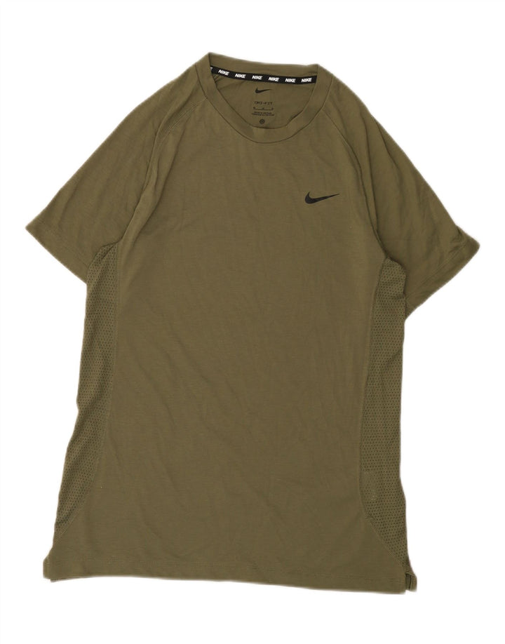 Ανδρικό T-Shirt Nike Dri Fit Τοπ μεσαίο χακί πολυεστέρας