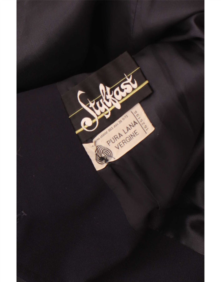Vintage Ανδρικό διπλό παλτό UK 36 Small Navy Blue Wool