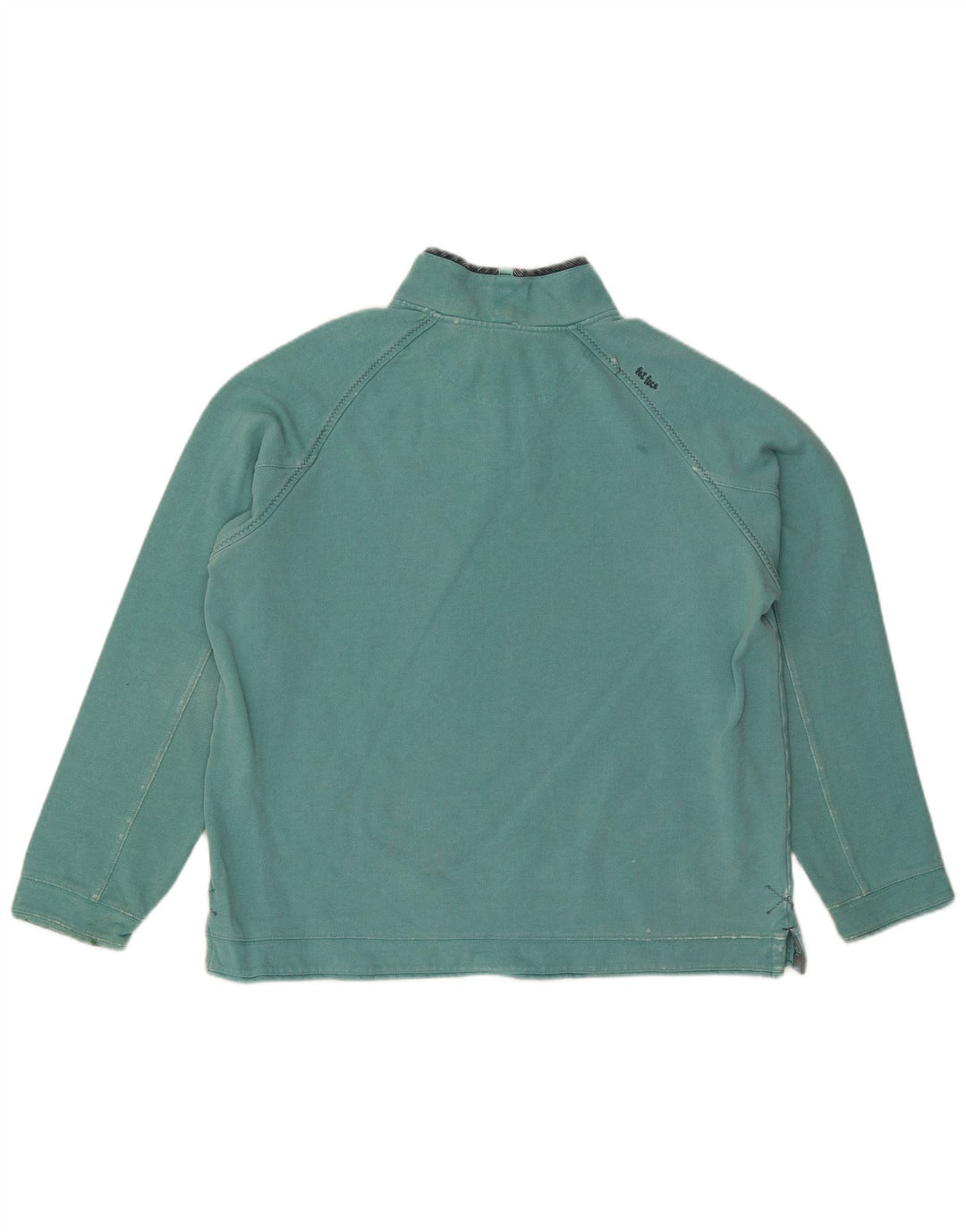 Ανδρικό φούτερ με λαιμόκοψη με φερμουάρ Face Jumper XL Τυρκουάζ βαμβακερό