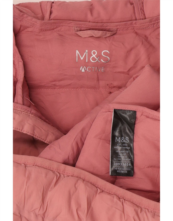Marks & Spencer Γυναικείο μπουφάν με κουκούλα UK 10 Small Pink Polyamide