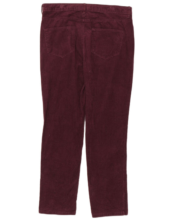 Marks & Spencer Γυναικείο κοτλέ παντελόνι UK 14 Large W32 L28 Burgundy