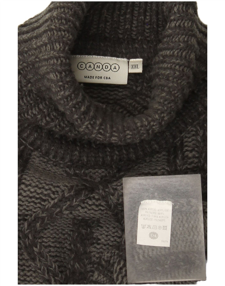 Ανδρικό πουλόβερ Canda Roll Neck Jumper 2XL Grey Argyle/Diamond Acrylic