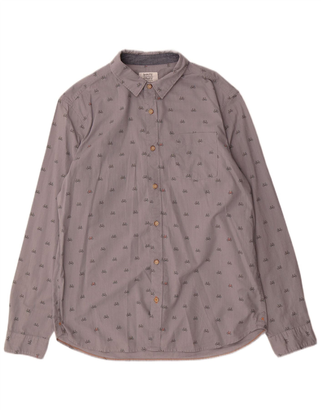 White Stuff Ανδρικό Abstract Pattern Πουκάμισο Classic Fit μεγάλο γκρι βαμβακερό