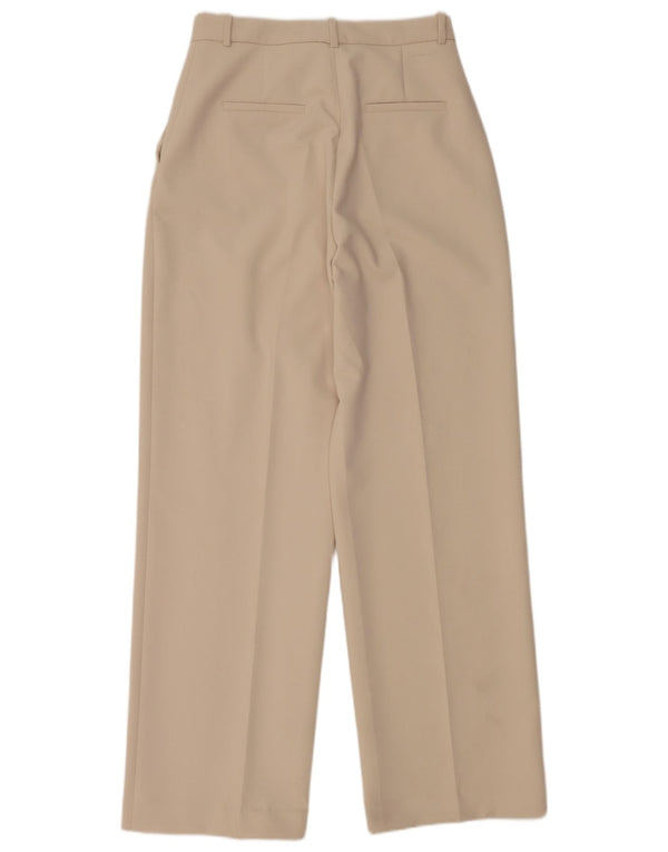 Zara Γυναικείο Ψηλόμεσο ίσιο παντελόνι Casual Medium W28 L31 Beige