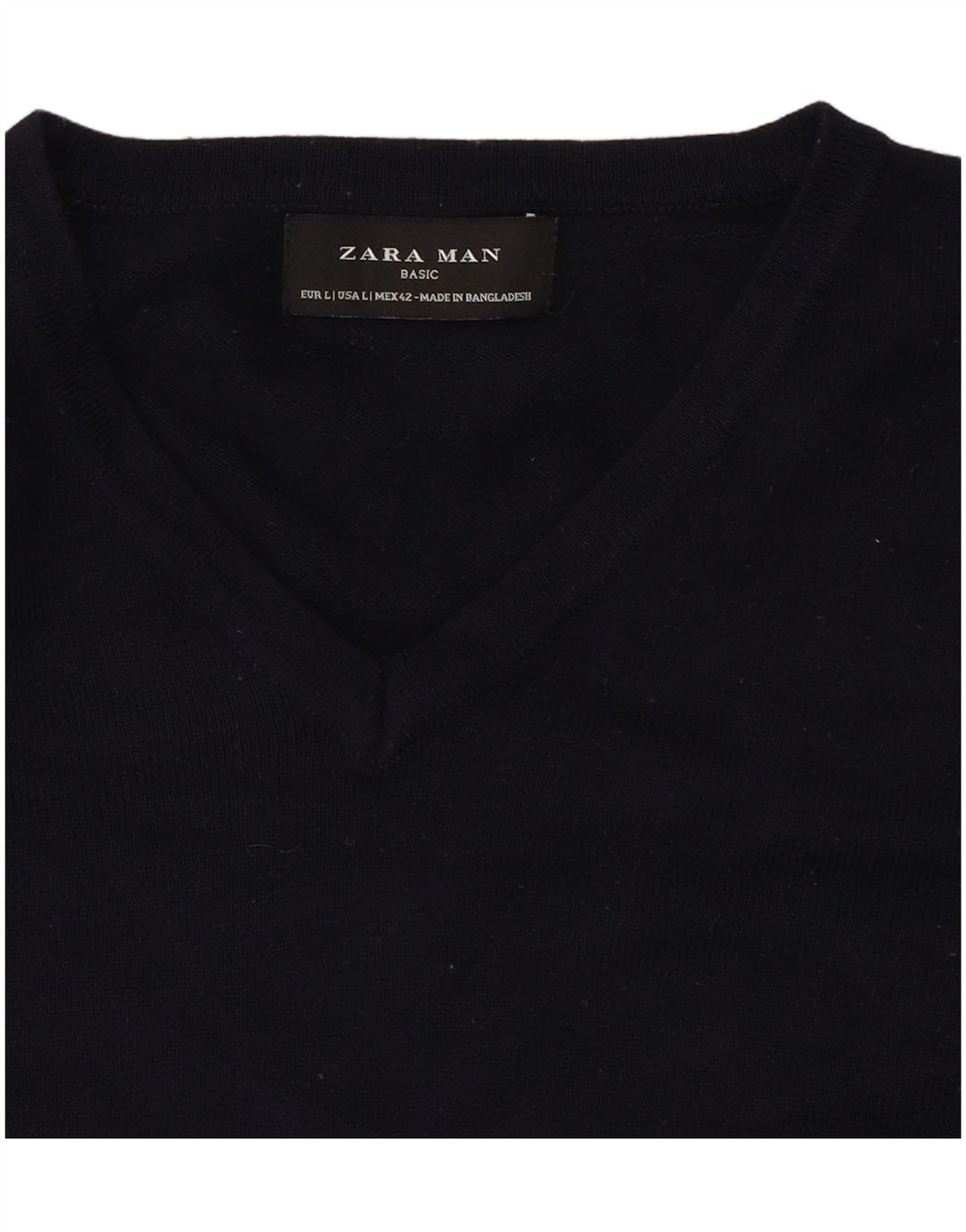 Ανδρικό πουλόβερ Zara με V λαιμόκοψη Μεγάλο Ναυτικό Μπλε
