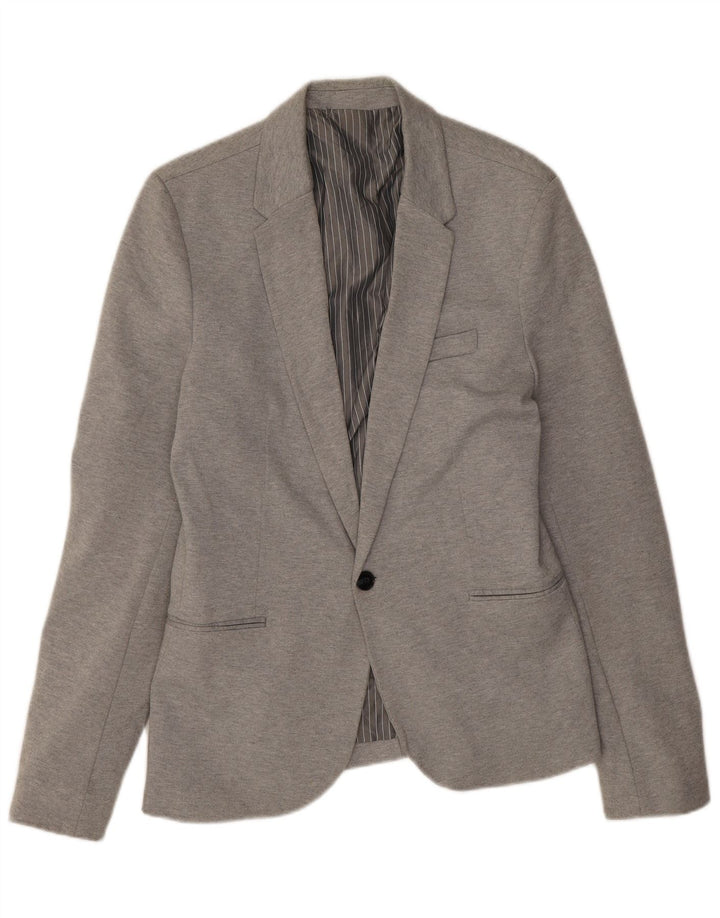 Zara Ανδρικό σακάκι 1 κουμπιού σακάκι UK 40 Large Grey
