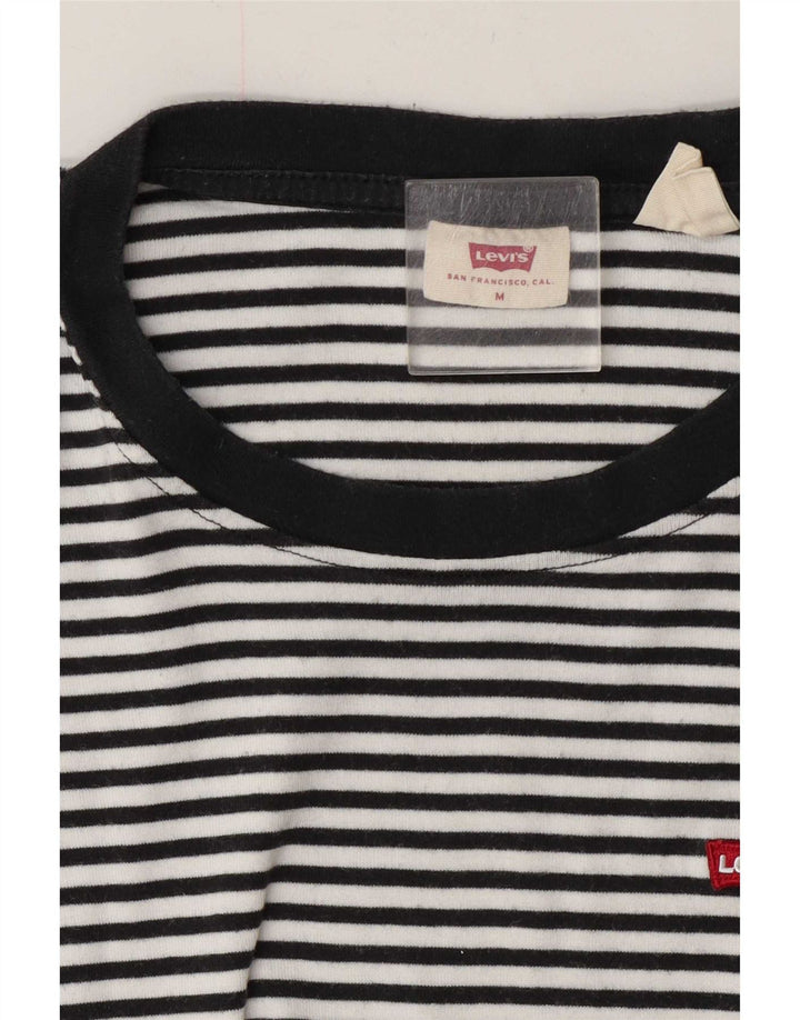 Γυναικείο T-Shirt Levi's Top UK 14 Medium Black Pinstripe