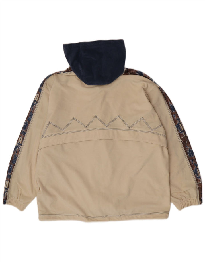 Diadora Γυναικεία αθλητική φόρμα με κουκούλα Top Jacket Μεγάλο μπεζ γεωμετρικό πολυεστέρα