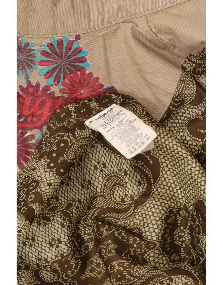 Desigual Γυναικεία καμπαρντίνα με διπλό στήθος EU 38 Medium Beige Floral