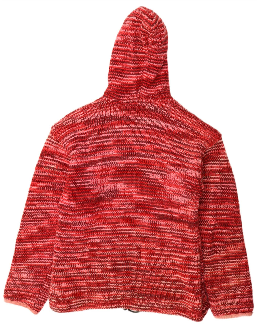 VINTAGE Γυναικείο πουλόβερ με κουκούλα ζακέτα UK 16 Μεγάλο κόκκινο μαλλί