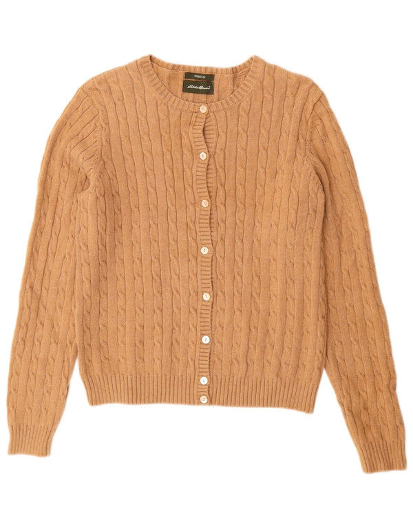 EDDIE BAUER Γυναικείο πουλόβερ ζακέτα UK 12 μεσαίο μπεζ βαμβακερό