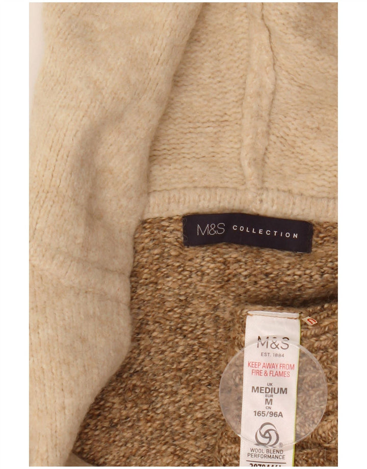 Marks & Spencer Γυναικείο πουλόβερ Longline Cardigan UK 14 Medium Beige