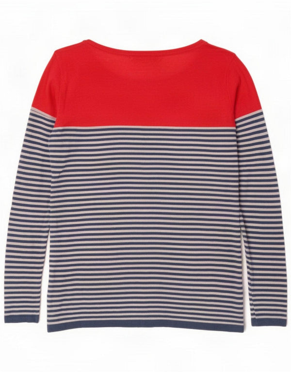 Crew Clothing Γυναικεία μπλούζα μακριά μανίκια UK 14 μεγάλα μπλε ριγέ λευκά είδη
