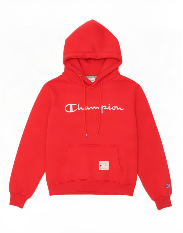 Champion Womens Graphic Oversized Hoodie Jumper UK 10 Small Red