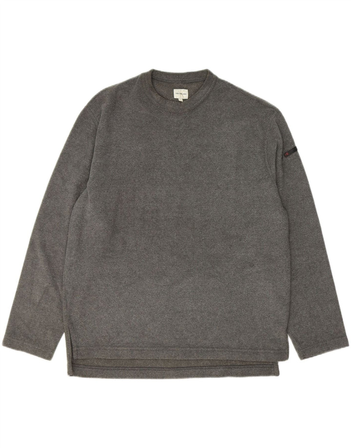 CALVIN KLEIN JEANS Mens Fleece Jumper Large Grey Polyester Vintage Calvin Klein Jeans and Second-Hand Calvin Klein Jeans from Messina Hembry 