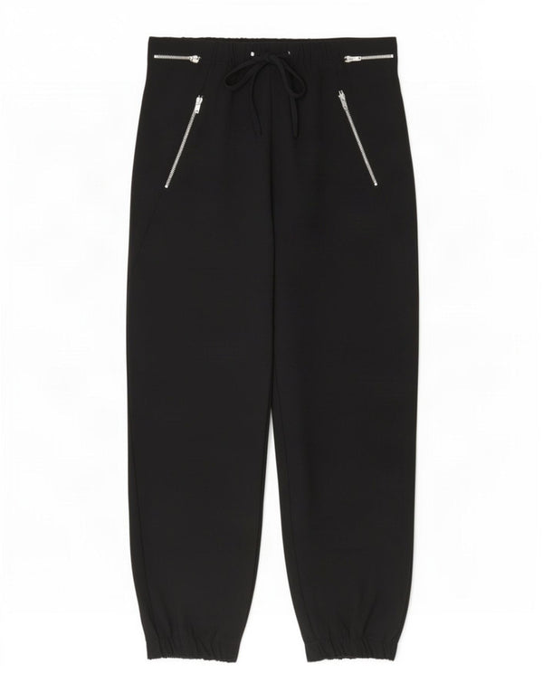 Zara Womens Loose Fit Cropped Trousers Small W26 L26 Black