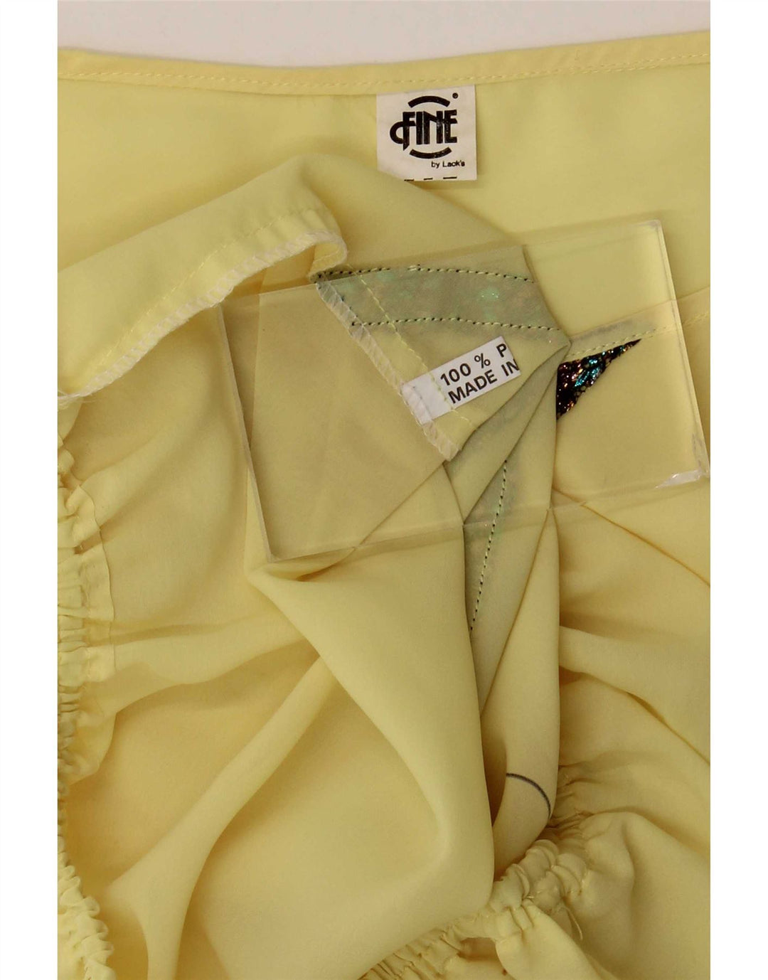 Vintage γυναικεία μπλούζα Crop τοπ UK 14 Medium Yellow Floral Polyester