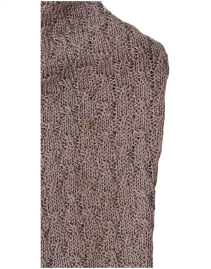 Vintage γυναικείο πουλόβερ με ρολό λαιμόκοψη UK 10 Small Grey Polyacrylic