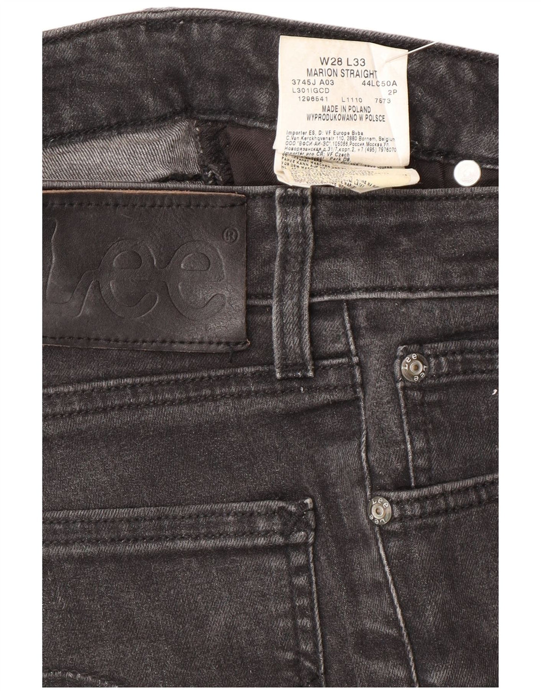 Lee Womens Marion Straight Jeans W28 L33 Γκρι βαμβακερό