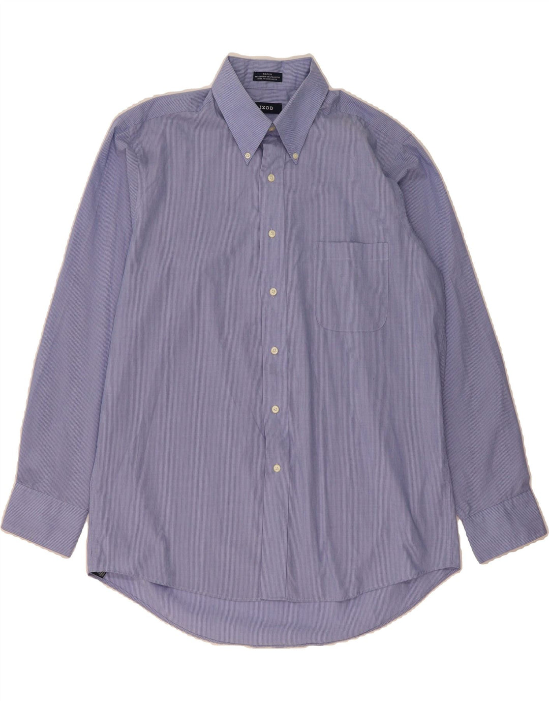 IZOD Mens Shirt Size 16 Large Blue Pinstripe Cotton Vintage Izod and Second-Hand Izod from Messina Hembry 