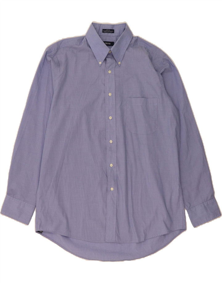 IZOD Mens Shirt Size 16 Large Blue Pinstripe Cotton Vintage Izod and Second-Hand Izod from Messina Hembry 